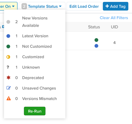 Template Status Filter